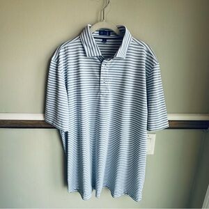 Stitch Gray Stripe Golf Polo Performance Stretch Lightweight